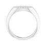 Sapphire Row Natural Diamond Pavé Signet Ring - Platinum, 5 (view 2)