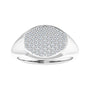 Sapphire Row Natural Diamond Pavé Signet Ring - Platinum, 5 (view 3)