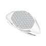 Sapphire Row Natural Diamond Pavé Signet Ring - Platinum, 5 (view 5)