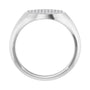 Sapphire Row Natural Diamond Pavé Signet Ring - Platinum, 7 (view 2)