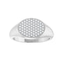 Sapphire Row Natural Diamond Pavé Signet Ring - Platinum, 7 (view 3)
