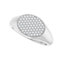 Sapphire Row Natural Diamond Pavé Signet Ring - Platinum, 7 (view 5)