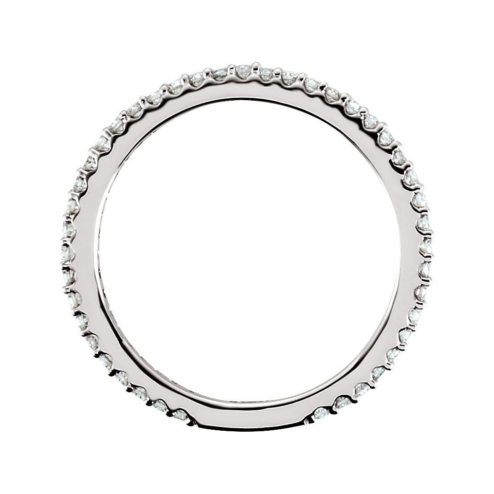 Sapphire Row Natural Diamond Pavé Stacking Ring - 14K White Gold (view 2)