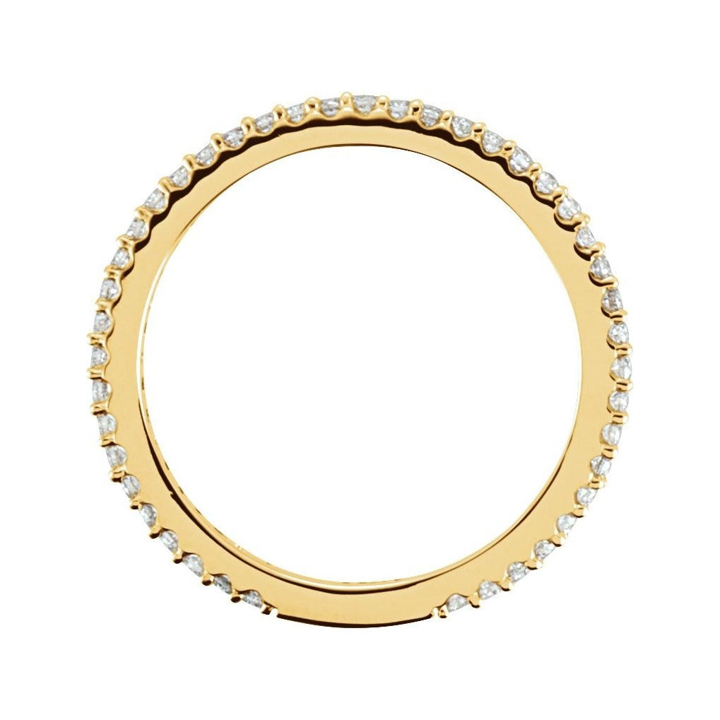 Sapphire Row Natural Diamond Pavé Stacking Ring - 14K Yellow Gold (view 2)