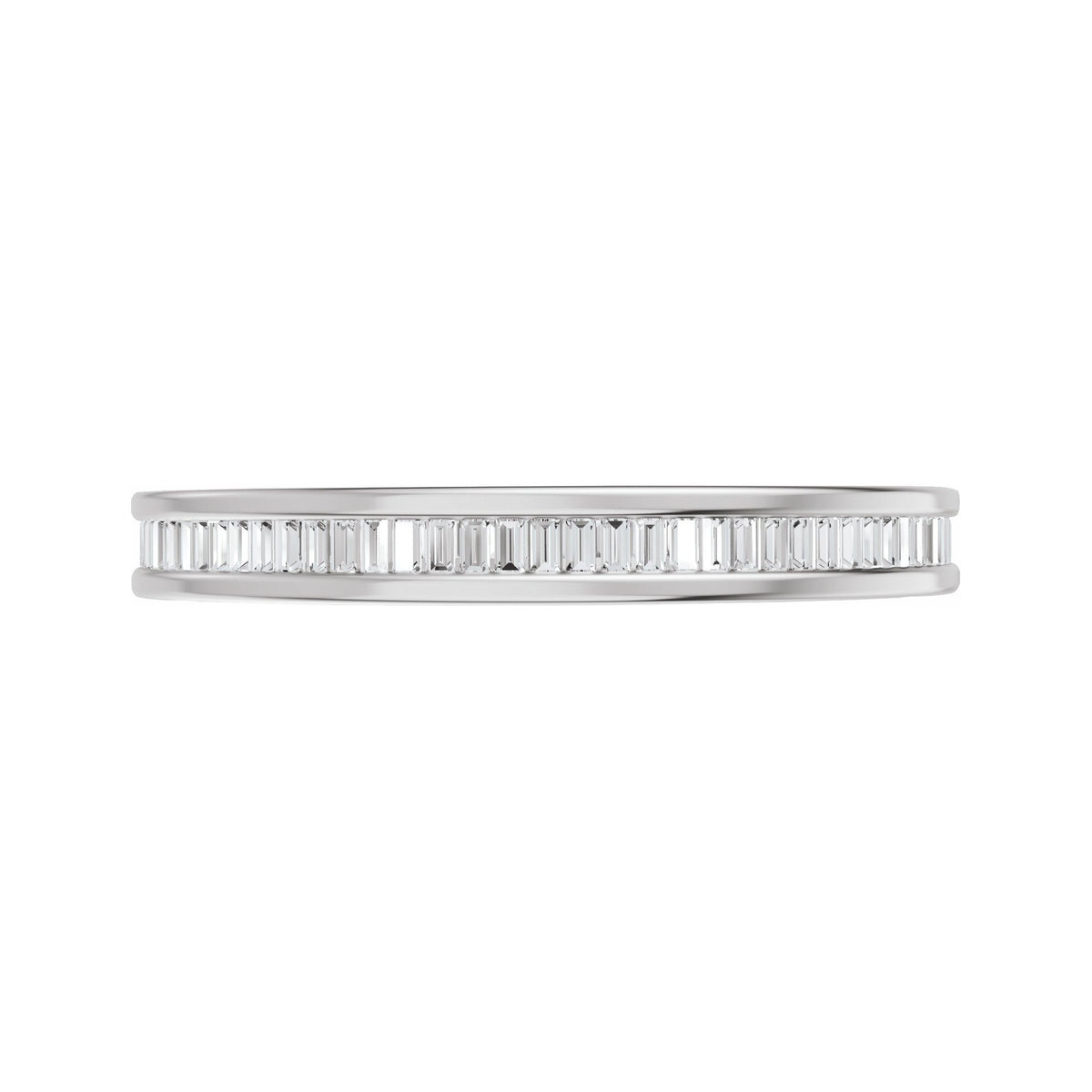 Sapphire Row Natural Diamond Baguette Eternity Band - Platinum (view 3)