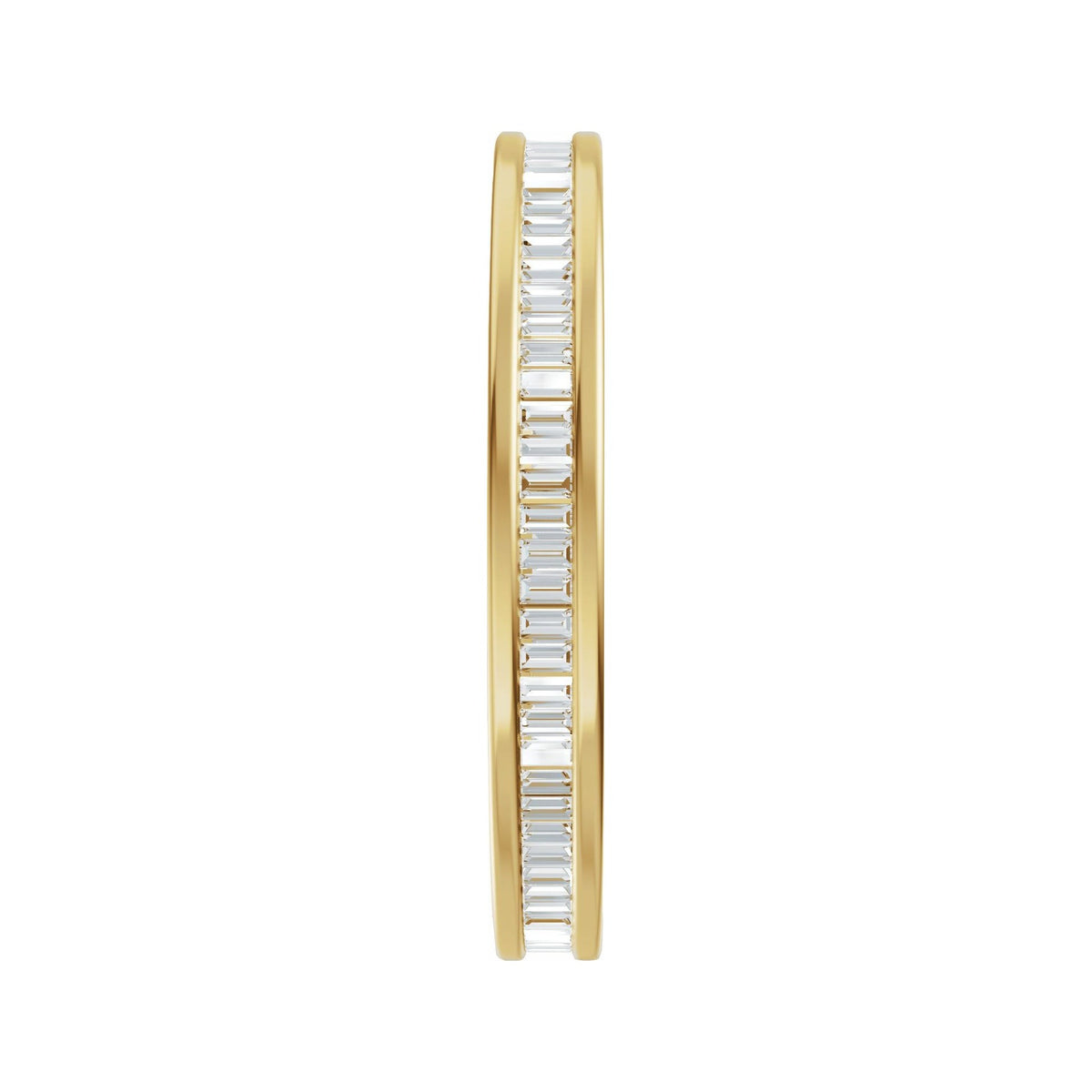 Sapphire Row Natural Diamond Baguette Eternity Band - 14K Yellow Gold (view 4)
