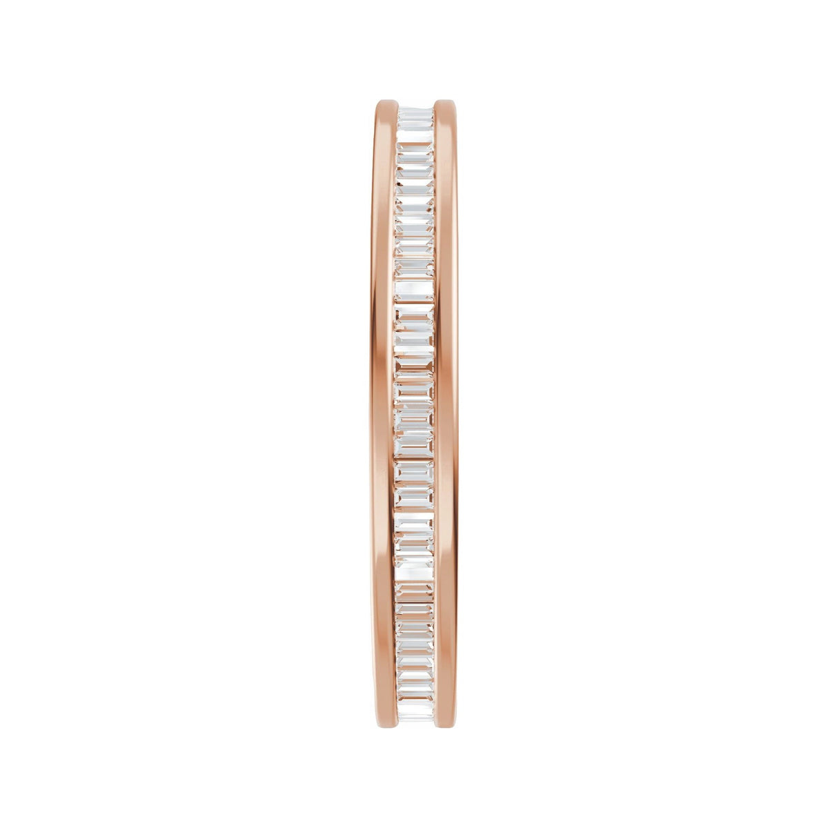 Sapphire Row Natural Diamond Baguette Eternity Band - 14K Rose Gold (view 4)