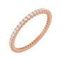 Sapphire Row Natural Diamond Low-Profile Eternity Band - 14K Rose Gold, Round 1.3 mm, 8