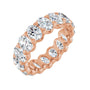 Sapphire Row Natural Diamond Low-Profile Eternity Band - 14K Rose Gold, Oval 5 × 3.5 mm, 4.5