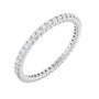 Sapphire Row Natural Diamond Low-Profile Eternity Band - 14K White Gold, Round 1.3 mm, 6.5