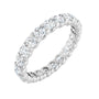 Sapphire Row Natural Diamond Low-Profile Eternity Band - 14K White Gold, Round 2.8 mm, 5.5