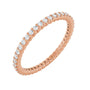 Sapphire Row Natural Diamond Low-Profile Eternity Band - 14K Rose Gold, Round 1.3 mm, 6.5