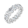 Sapphire Row Natural Diamond Low-Profile Eternity Band - 14K White Gold, Oval 5 × 3.5 mm, 4