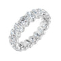 Sapphire Row Natural Diamond Low-Profile Eternity Band - 14K White Gold, Oval 5 × 3.5 mm, 8