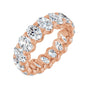 Sapphire Row Natural Diamond Low-Profile Eternity Band - 14K Rose Gold, Oval 5 × 3.5 mm, 4