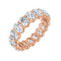 Sapphire Row Natural Diamond Low-Profile Eternity Band - 14K Rose Gold, Oval 5 × 3.5 mm, 7