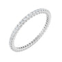 Sapphire Row Natural Diamond Low-Profile Eternity Band - 14K White Gold, Round 1.3 mm, 8