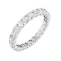 Sapphire Row Natural Diamond Low-Profile Eternity Band - 14K White Gold, Round 2.8 mm, 8