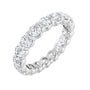 Sapphire Row Natural Diamond Low-Profile Eternity Band - 14K White Gold, Round 3.5 mm, 7