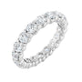 Sapphire Row Natural Diamond Low-Profile Eternity Band - 14K White Gold, Round 3.5 mm, 8