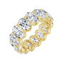 Sapphire Row Natural Diamond Low-Profile Eternity Band - 14K Yellow Gold, Oval 6 × 4 mm, 4