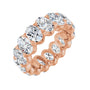 Sapphire Row Natural Diamond Low-Profile Eternity Band - 14K Rose Gold, Oval 6 × 4 mm, 4