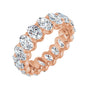 Sapphire Row Natural Diamond Low-Profile Eternity Band - 14K Rose Gold, Oval 6 × 4 mm, 8