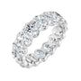Sapphire Row Natural Diamond Low-Profile Eternity Band - 14K White Gold, Oval 5 × 3.5 mm, 4.5