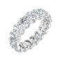 Sapphire Row Natural Diamond Low-Profile Eternity Band - 14K White Gold, Oval 5 × 3.5 mm, 5.5