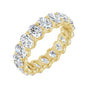 Sapphire Row Natural Diamond Low-Profile Eternity Band - 14K Yellow Gold, Oval 5 × 3.5 mm, 7.5