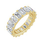 Sapphire Row Lab-Grown Diamond Low-Profile Eternity Band - 14K Yellow Gold, Emerald 5 × 3 mm, 5.5