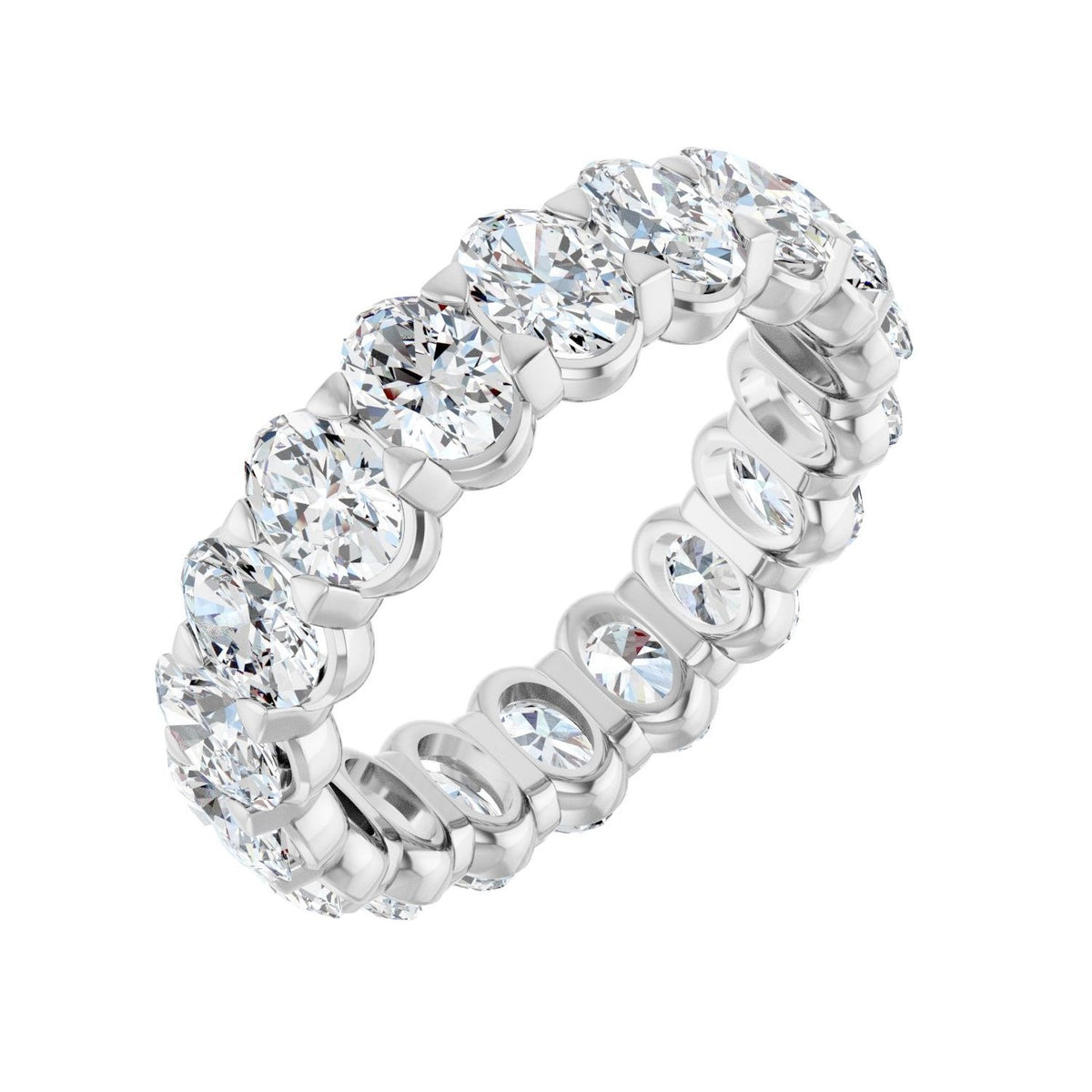 Sapphire Row Lab-Grown Diamond Low-Profile Eternity Band - Platinum, Oval 5 × 3.5 mm, 7