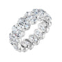 Sapphire Row Lab-Grown Diamond Low-Profile Eternity Band - 14K White Gold, Oval 6 × 4 mm, 5