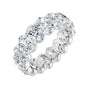 Sapphire Row Lab-Grown Diamond Low-Profile Eternity Band - 14K White Gold, Oval 6 × 4 mm, 6