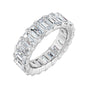 Sapphire Row Lab-Grown Diamond Low-Profile Eternity Band - 14K White Gold, Emerald 5 × 3 mm, 5