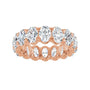 Sapphire Row Lab-Grown Diamond Low-Profile Eternity Band - 14K Rose Gold, Oval 5 × 3.5 mm, 4