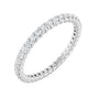 Sapphire Row Lab-Grown Diamond Low-Profile Eternity Band - 14K White Gold, Round 1.3 mm, 4