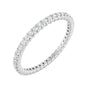 Sapphire Row Lab-Grown Diamond Low-Profile Eternity Band - 14K White Gold, Round 1.3 mm, 6