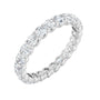 Sapphire Row Lab-Grown Diamond Low-Profile Eternity Band - 14K White Gold, Round 2.8 mm, 7