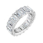 Sapphire Row Lab-Grown Diamond Low-Profile Eternity Band - 14K White Gold, Emerald 5 × 3 mm, 4.5