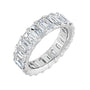 Sapphire Row Lab-Grown Diamond Low-Profile Eternity Band - 14K White Gold, Emerald 5 × 3 mm, 6.5
