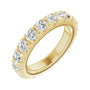 Sapphire Row Natural Diamond Milgrain Eternity Band - 14K Yellow Gold, 3 mm, 4