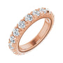 Sapphire Row Natural Diamond Milgrain Eternity Band - 14K Rose Gold, 3 mm, 4