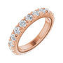 Sapphire Row Natural Diamond Milgrain Eternity Band - 14K Rose Gold, 3 mm, 6