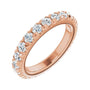 Sapphire Row Natural Diamond Milgrain Eternity Band - 14K Rose Gold, 3 mm, 8