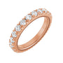Sapphire Row Natural Diamond Milgrain Eternity Band - 14K Rose Gold, 2.75 mm, 7