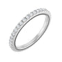 Sapphire Row Natural Diamond Milgrain Eternity Band - 14K White Gold, 1.5 mm, 7