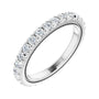 Sapphire Row Natural Diamond Milgrain Eternity Band - 14K White Gold, 2 mm, 5.5