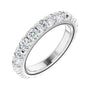 Sapphire Row Natural Diamond Milgrain Eternity Band - 14K White Gold, 3 mm, 6.5