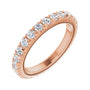 Sapphire Row Natural Diamond Milgrain Eternity Band - 14K Rose Gold, 2.5 mm, 7.5